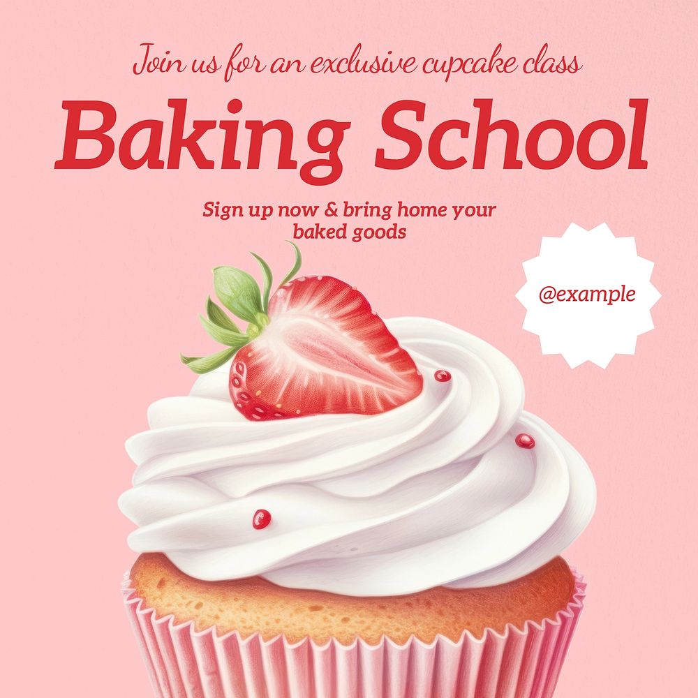 Baking school Instagram post template