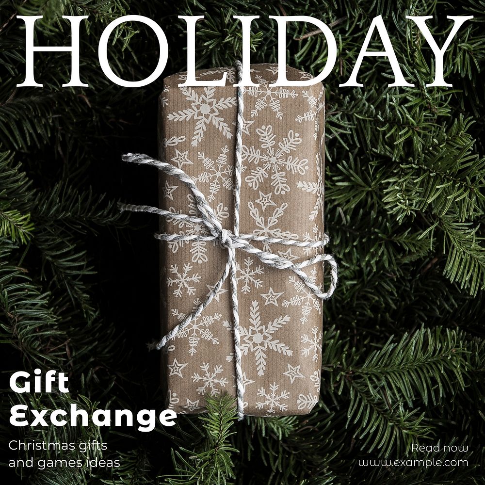 Holiday gift exchange  Instagram post template