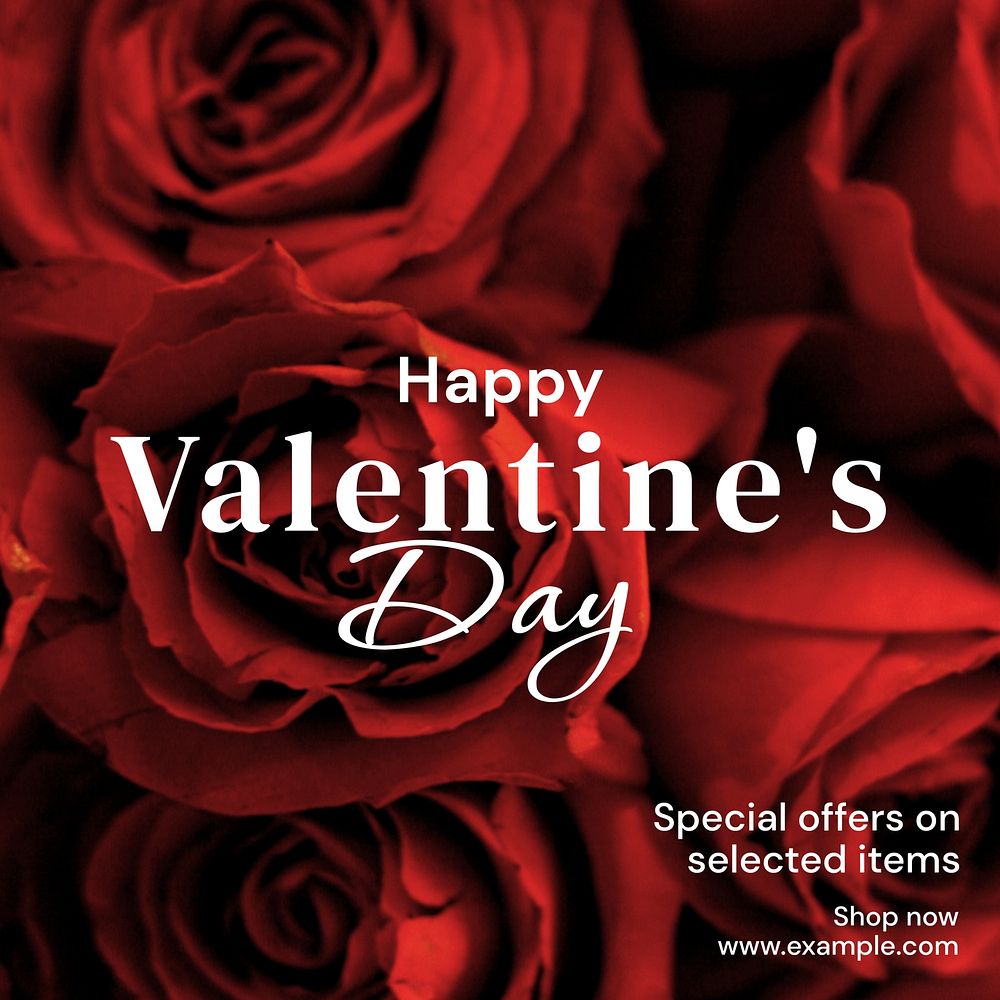 Valentine's day sale  Instagram post template  