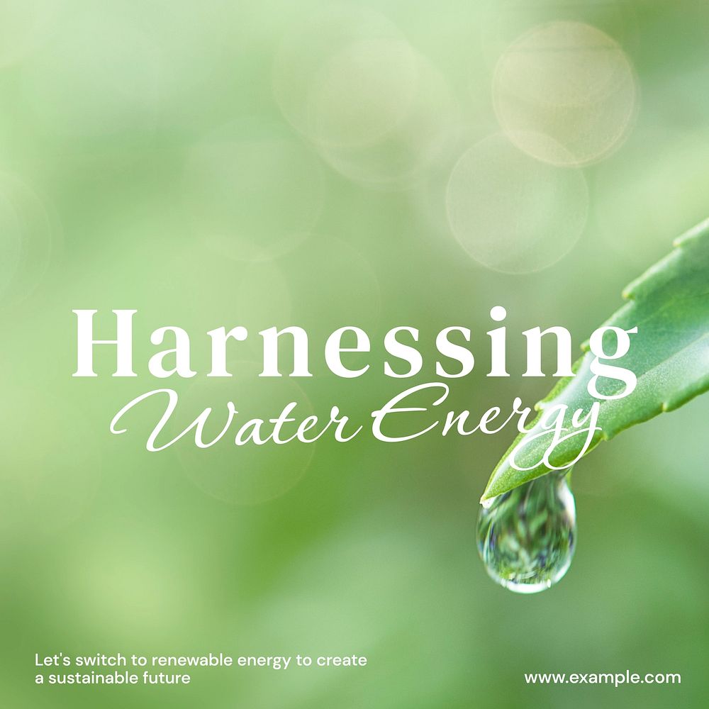 Water energy Instagram post template