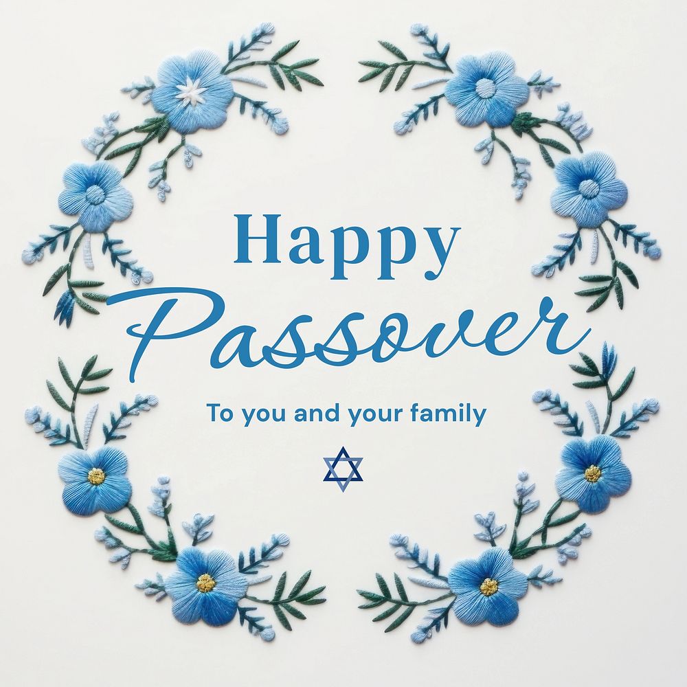 Happy passover, Hanukkah Instagram post template