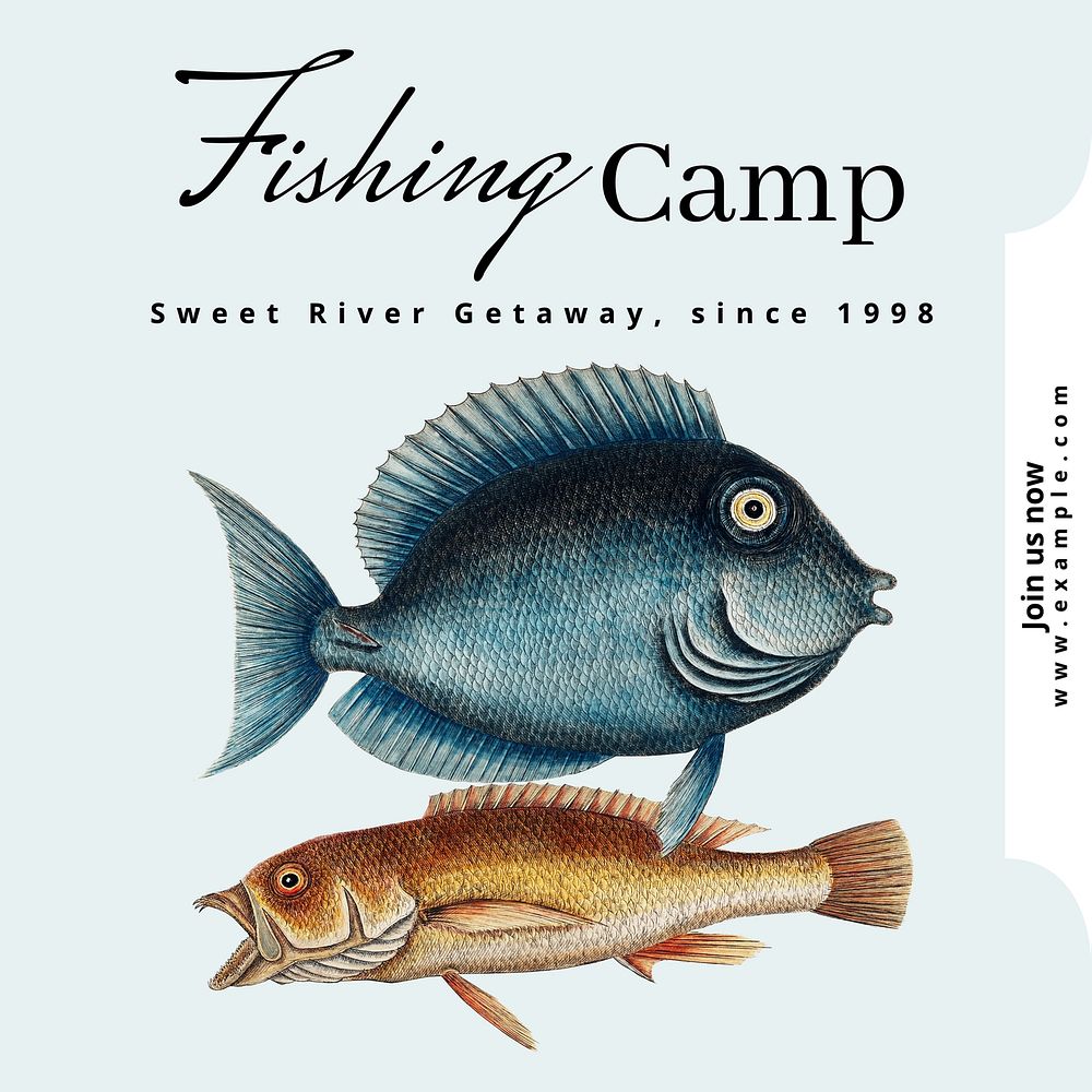 Fishing camp Instagram post template