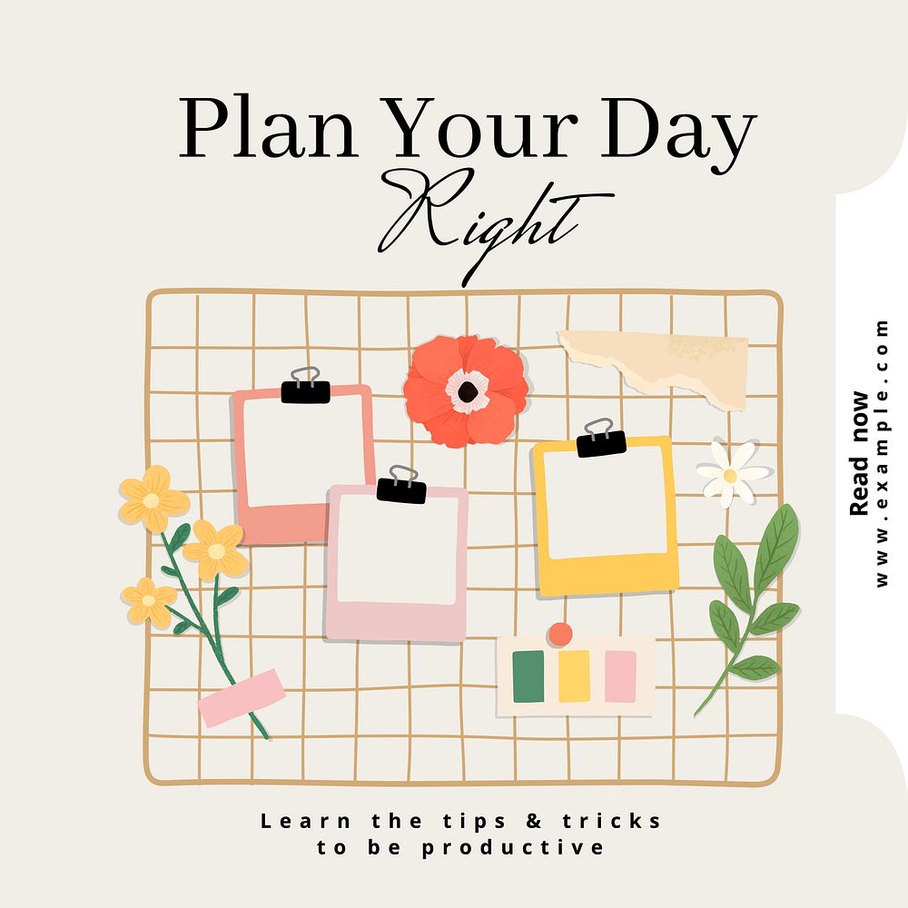 Plan your day Instagram post template