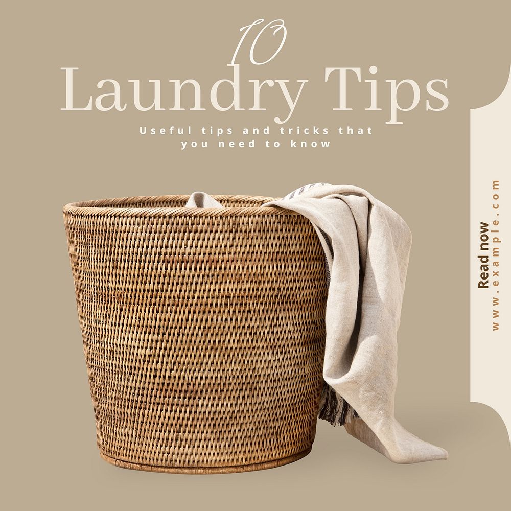 Laundry tips Instagram post template  