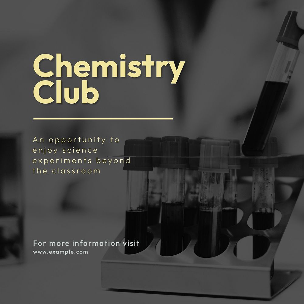 Chemistry club Facebook post template