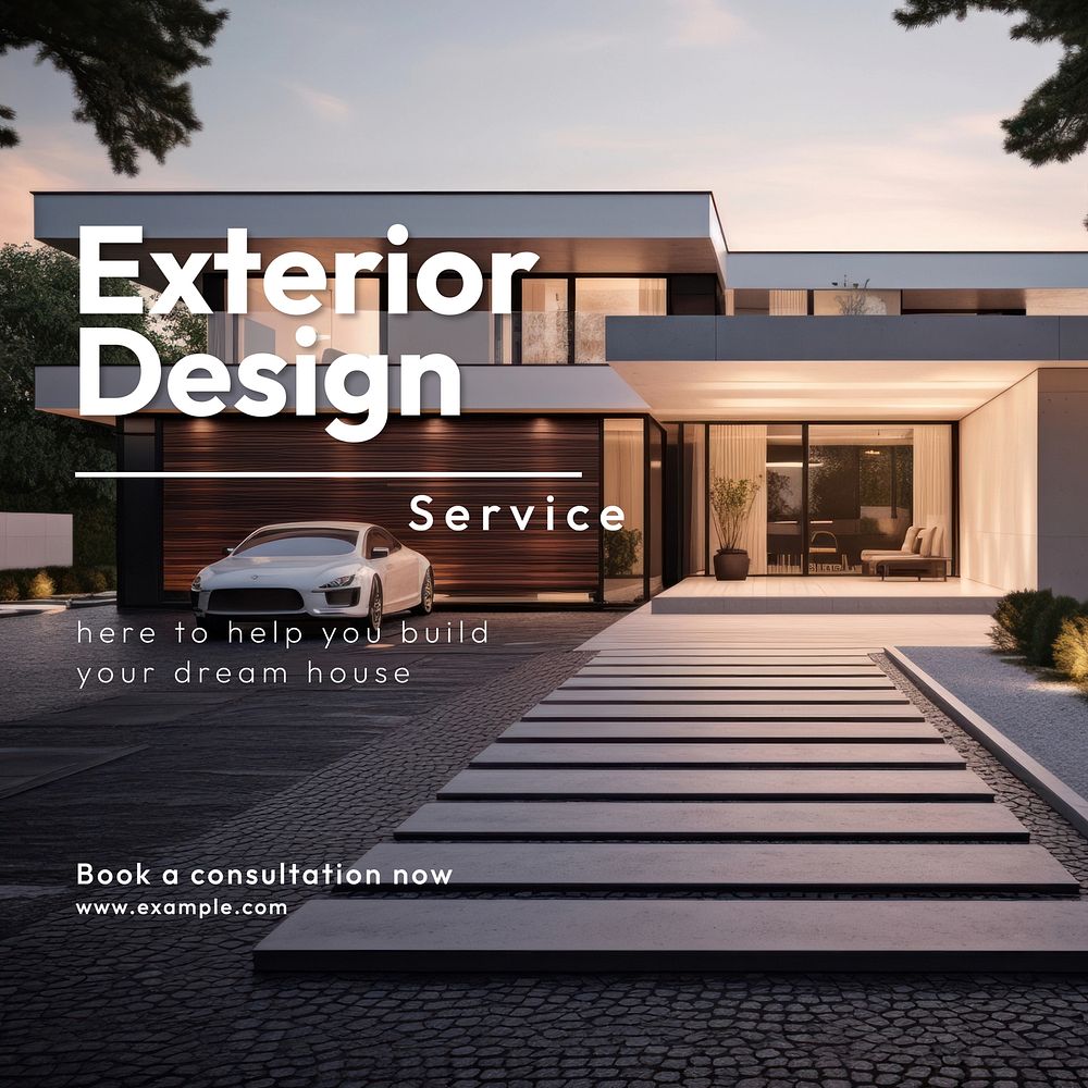Exterior design service Instagram post template  