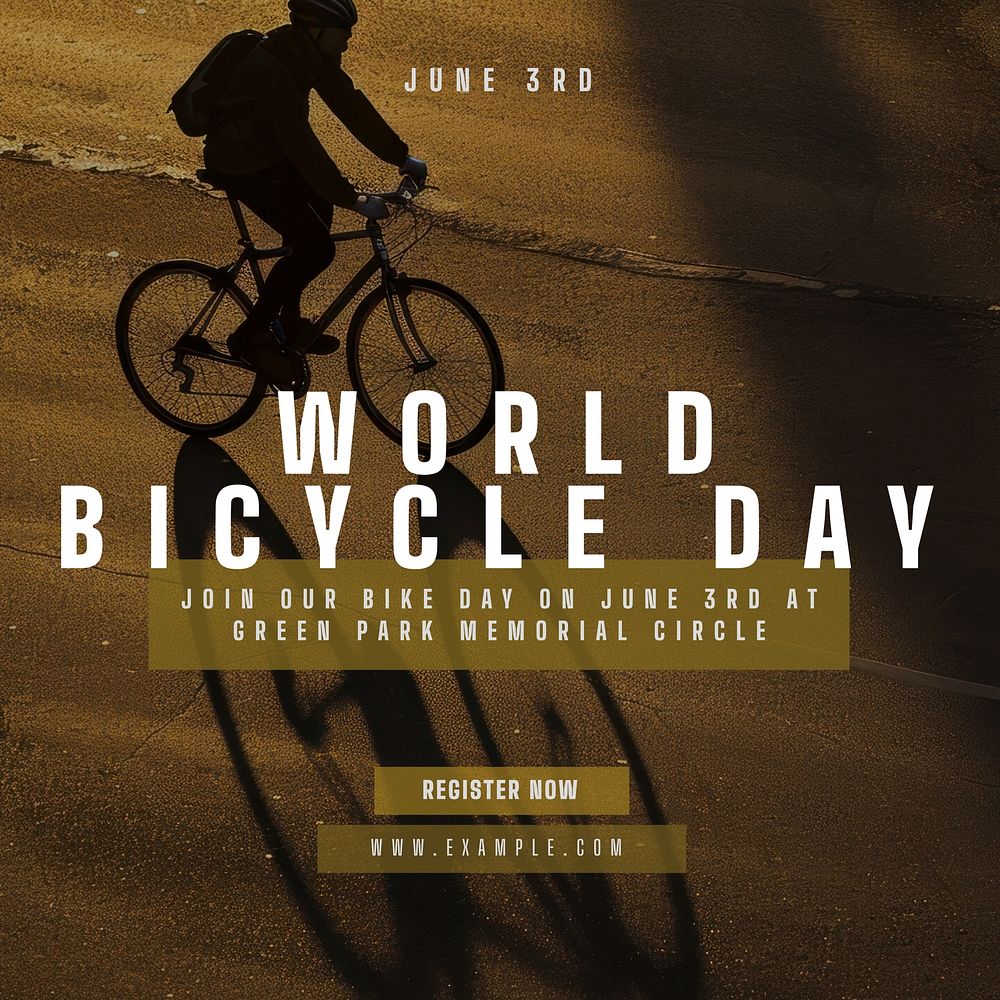 World bicycle day Facebook post template