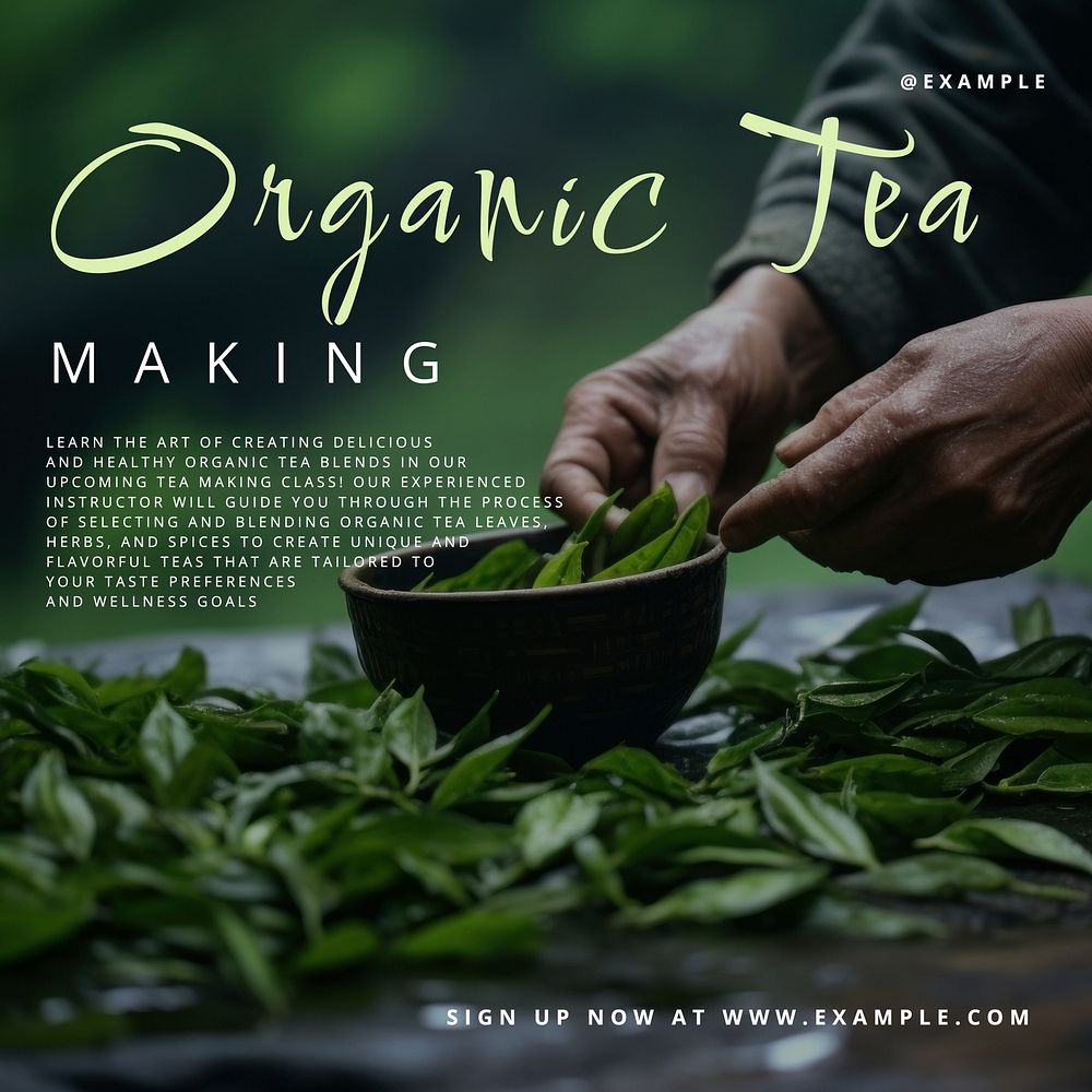 Tea making Facebook post template, editable design