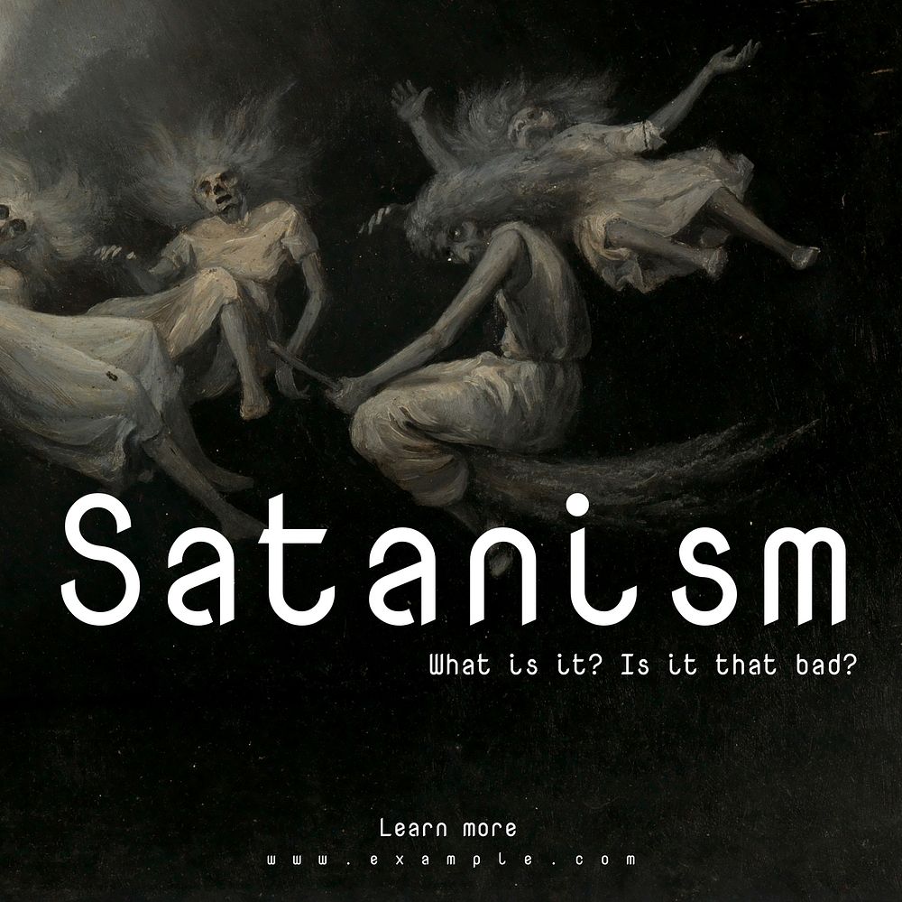 Satanism Instagram post template  