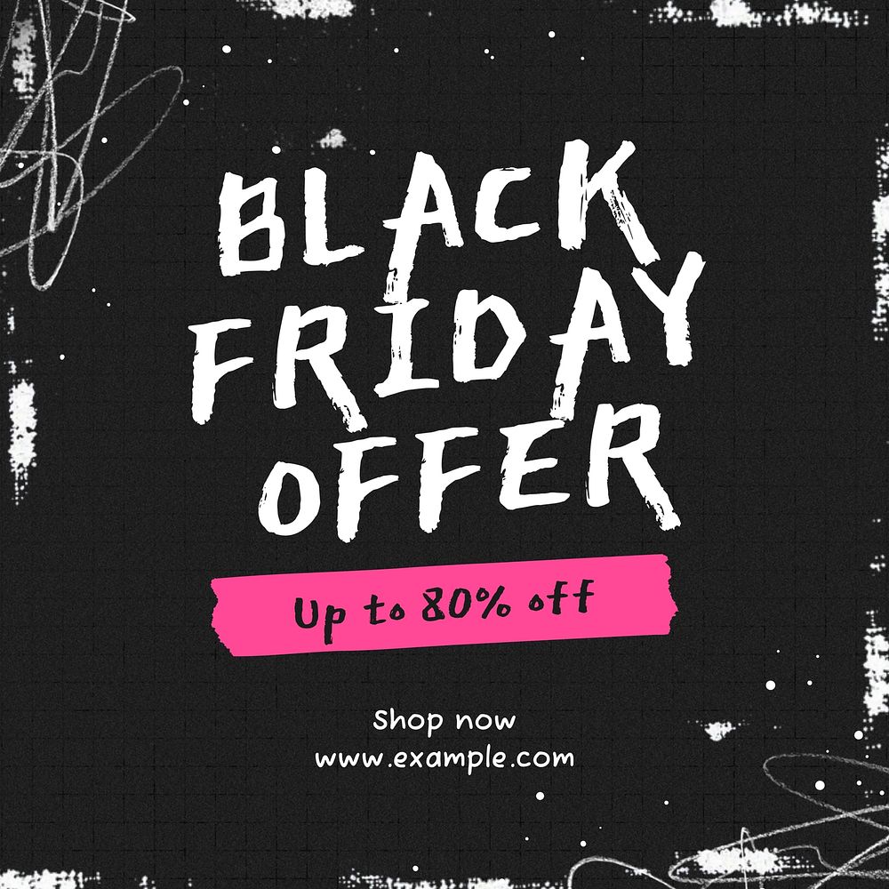Black Friday offer Instagram post template, editable text