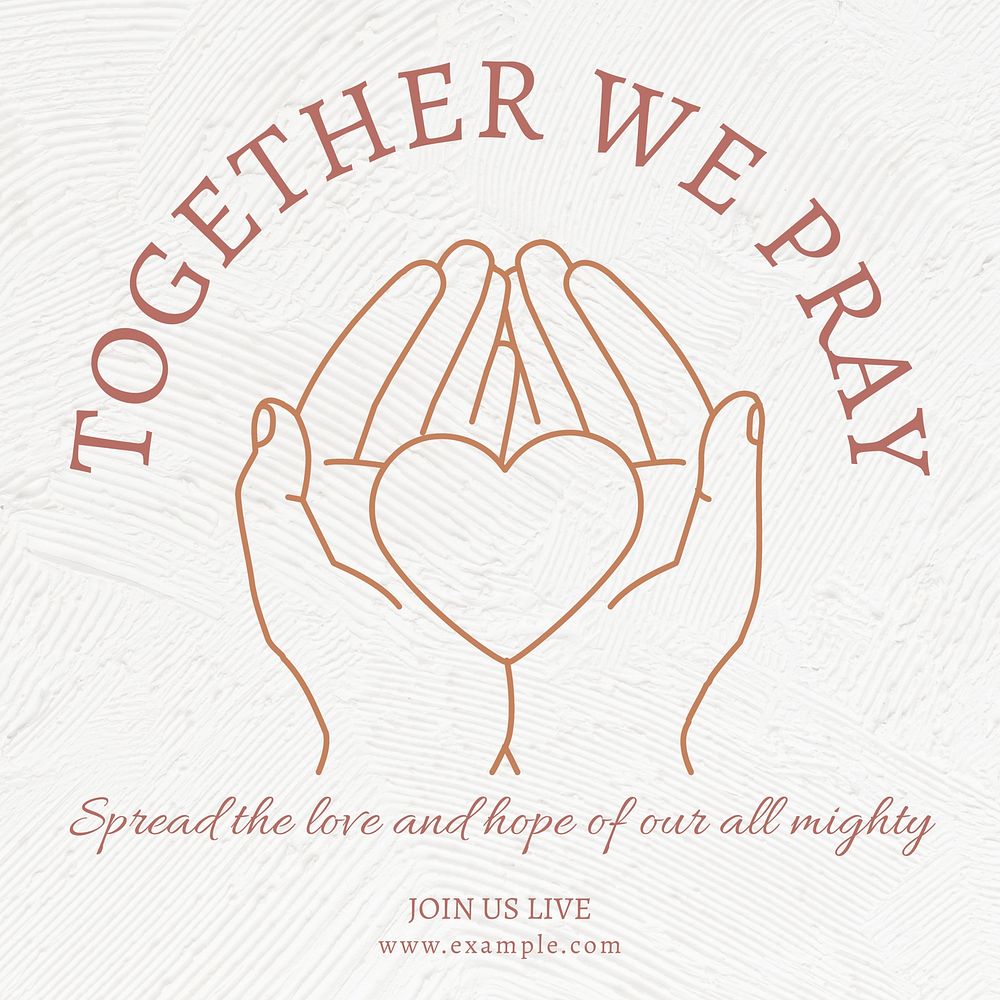 Together we pray Instagram post template