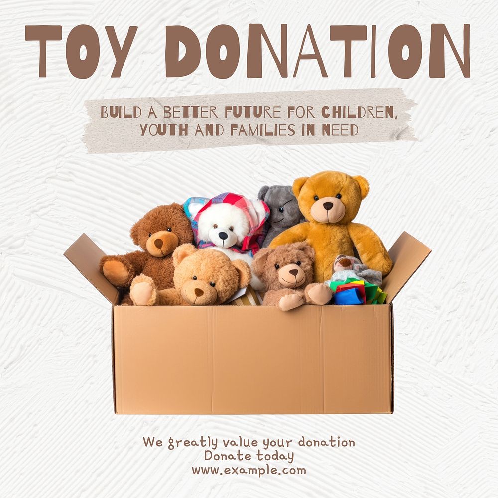 Toy donation Instagram post template  social media design