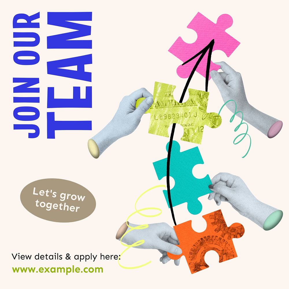 Join our team Instagram post template  