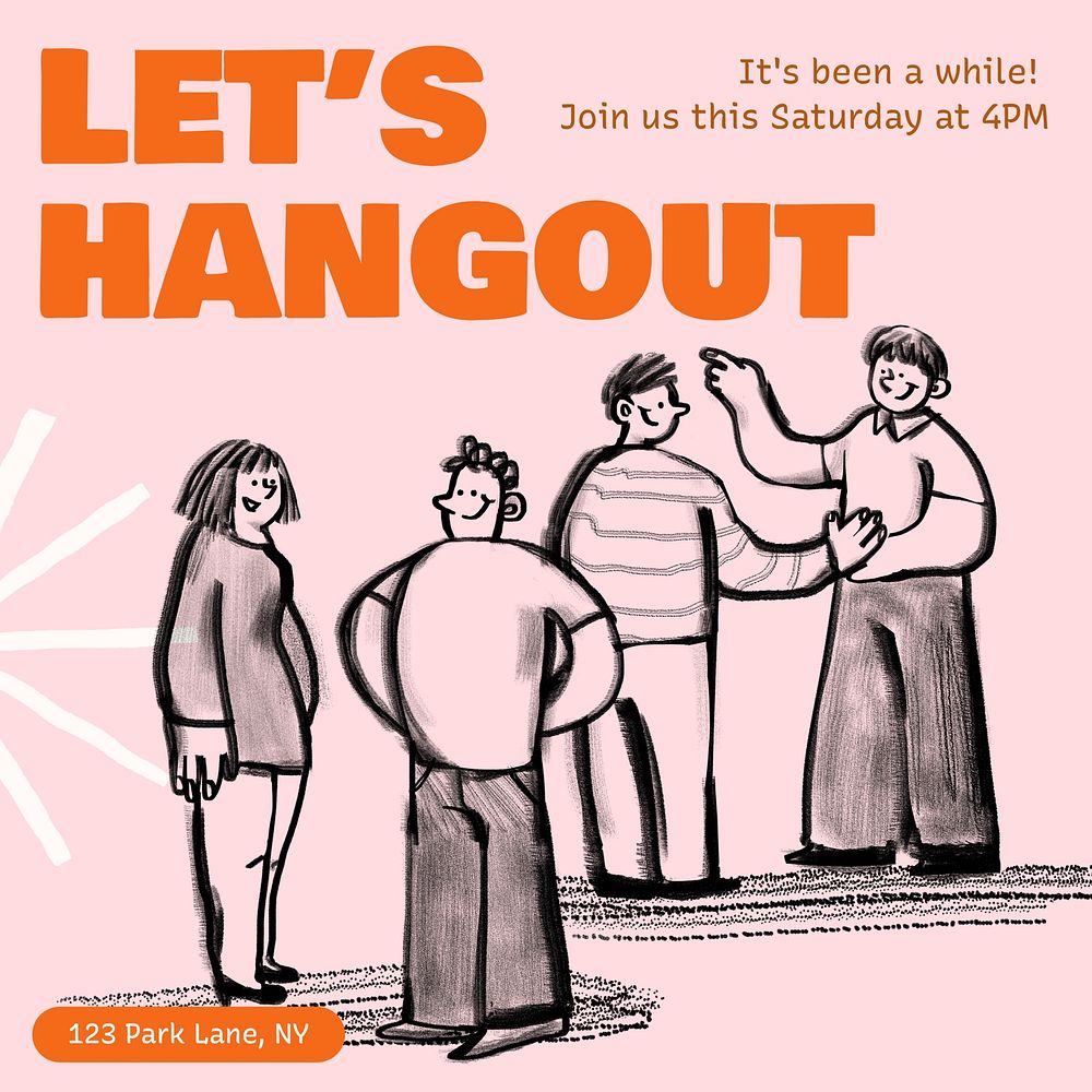 Hang out Instagram post template  