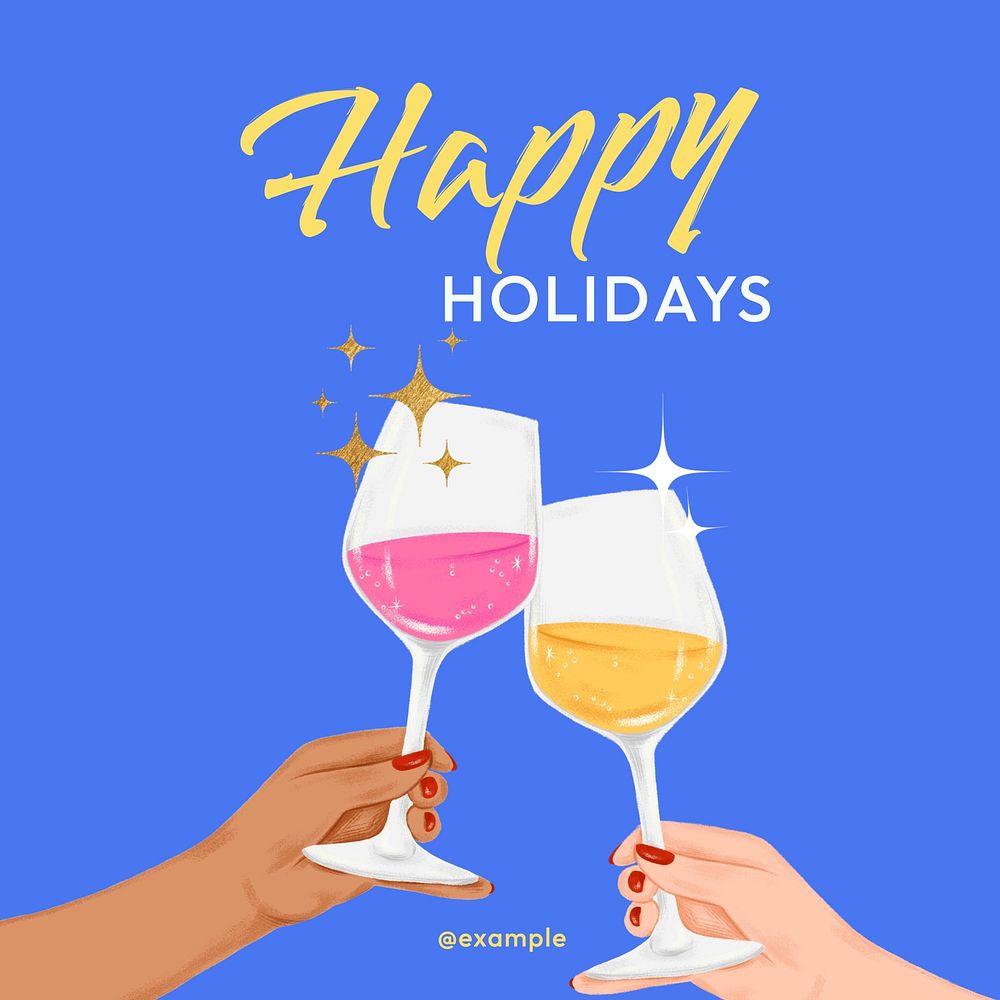 Happy holidays  Instagram post template, editable text