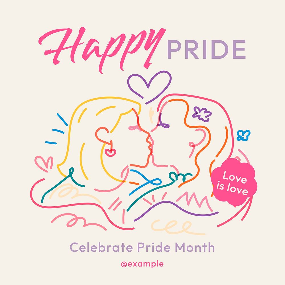 Happy pride Instagram post template  