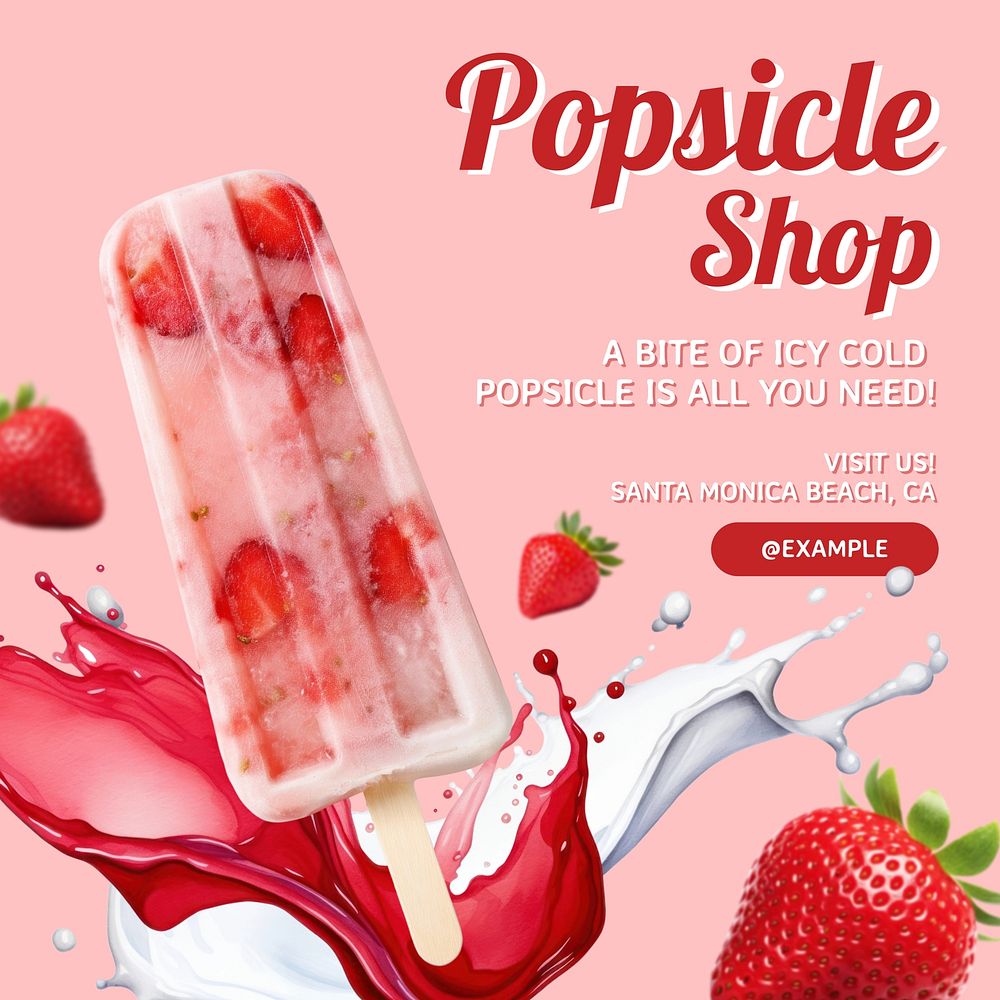 Popsicle shop Instagram post template