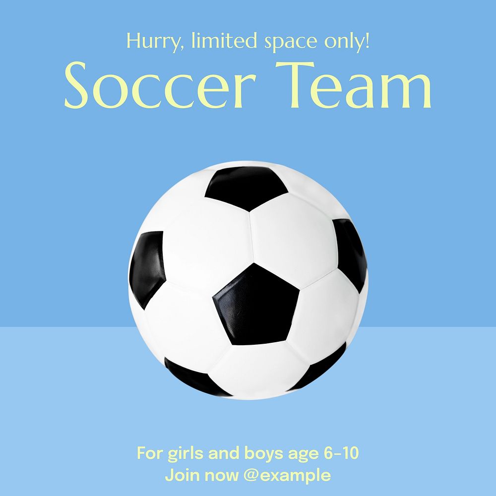 Soccer team  Instagram post template