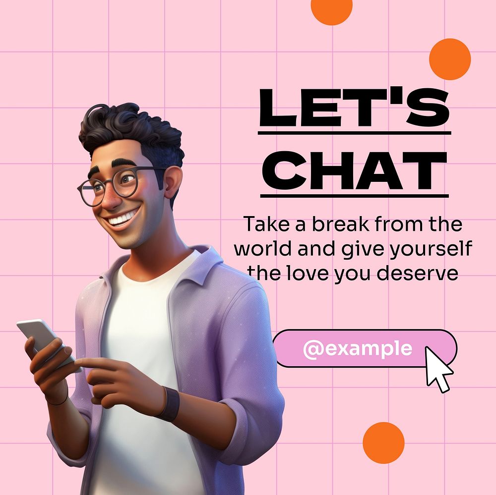 Let's chat Instagram post template