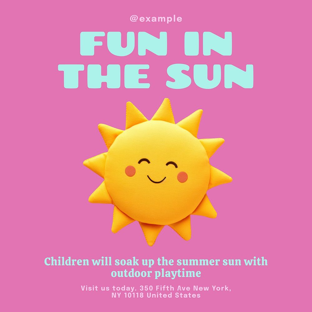 Outdoor playtime Instagram post template, editable text
