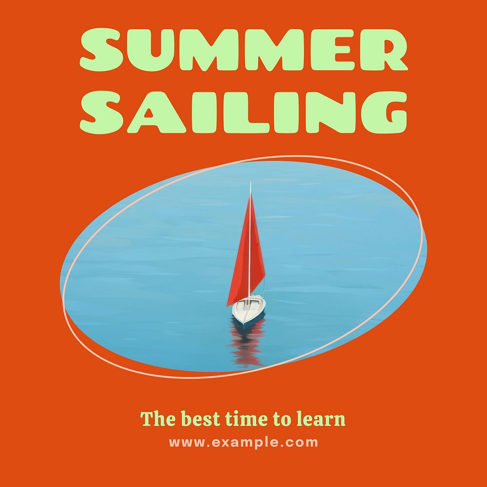 Summer sailing Instagram post template