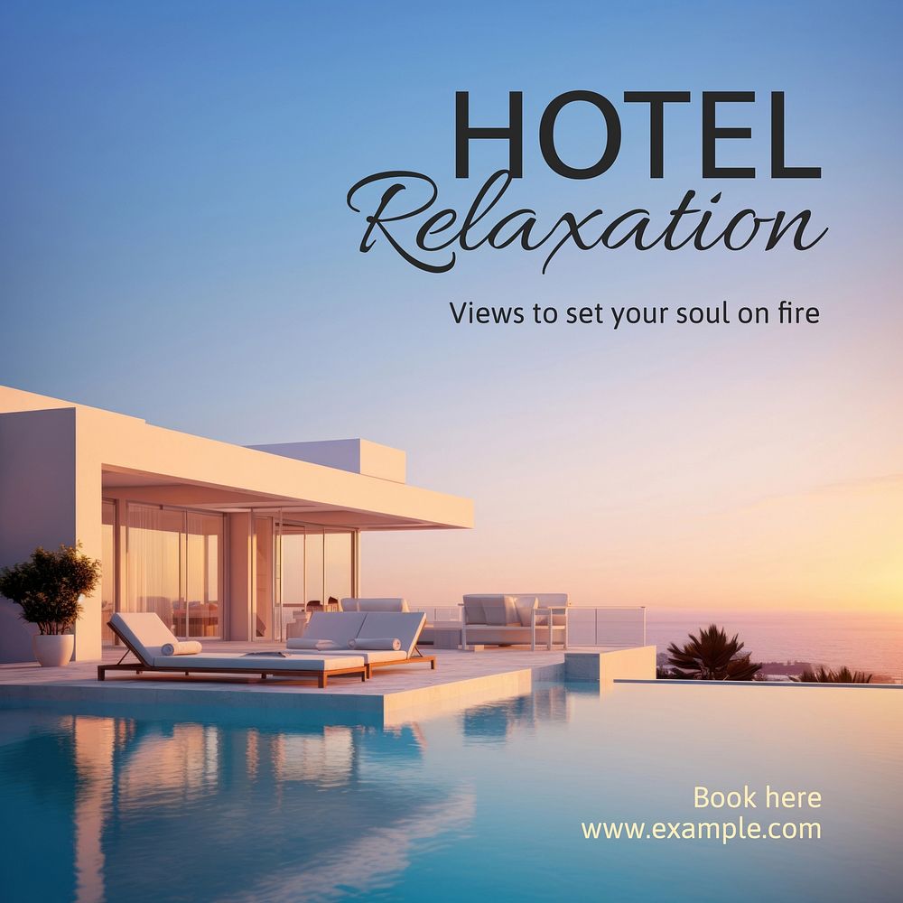 Hotel relaxation Instagram post template  