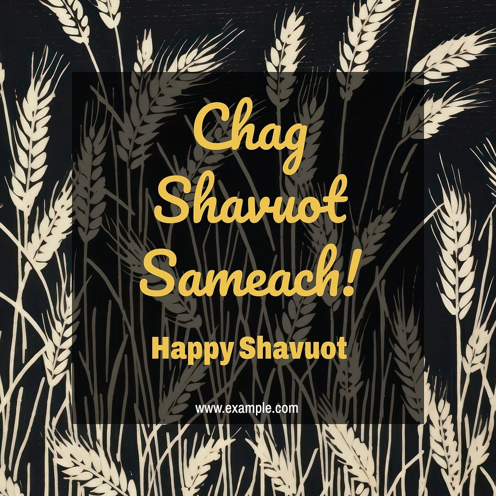 Chag Shavuot Sameach Instagram post template