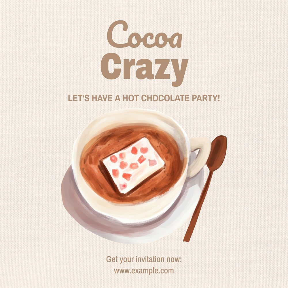 Hot chocolate party Instagram post template
