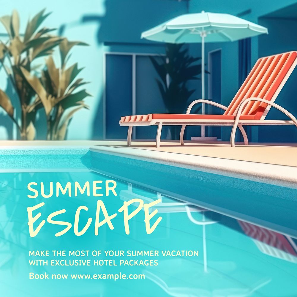 Summer escape Instagram post template  