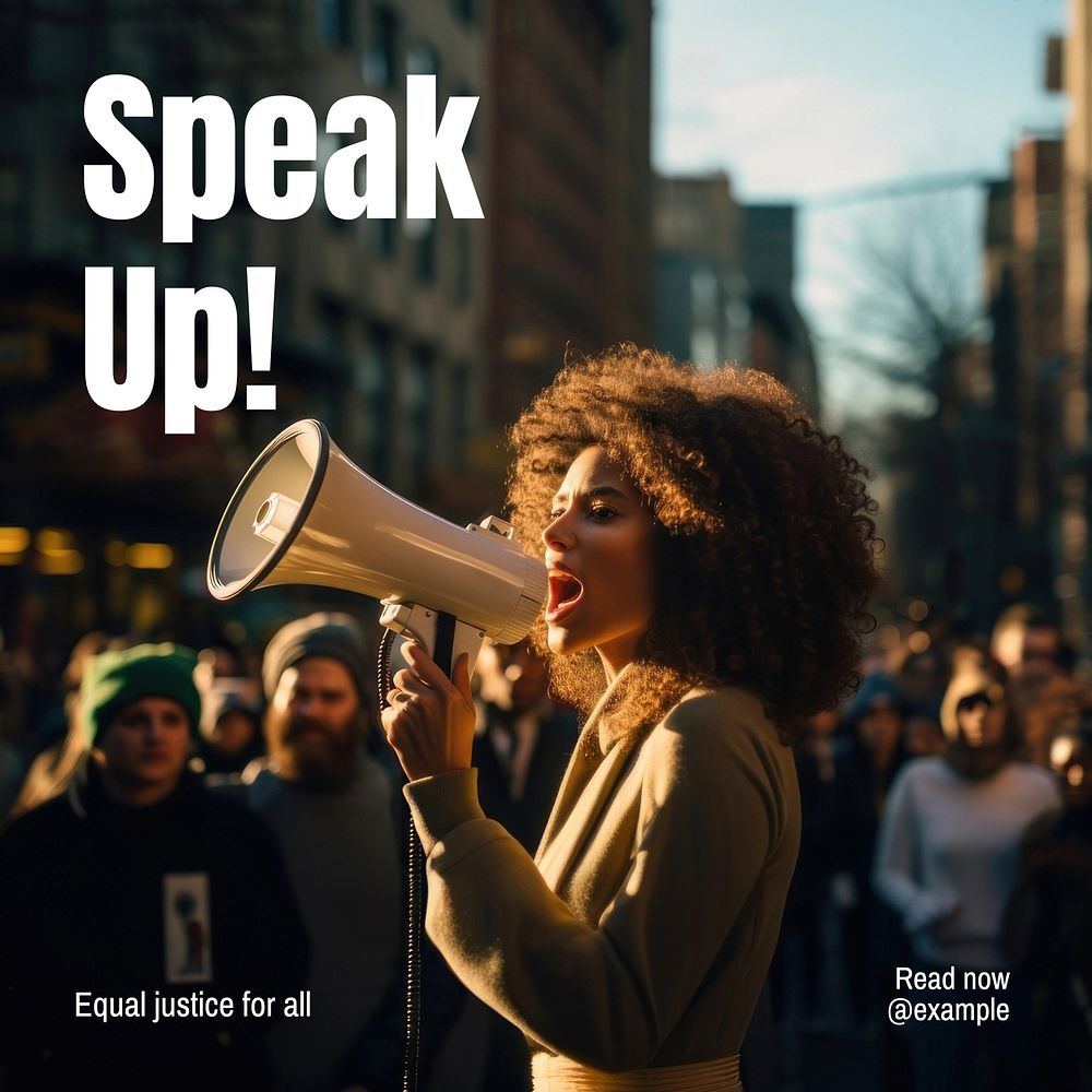 Speak up! Instagram post template, editable text