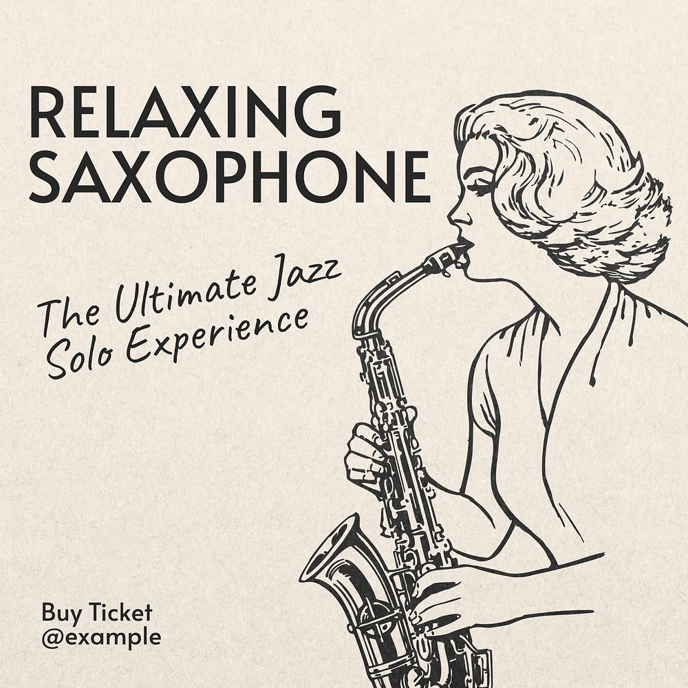 Saxophone jazz concert Instagram post template