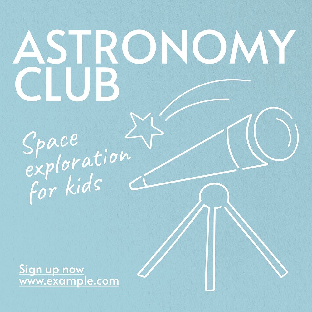 Astronomy club Instagram post template