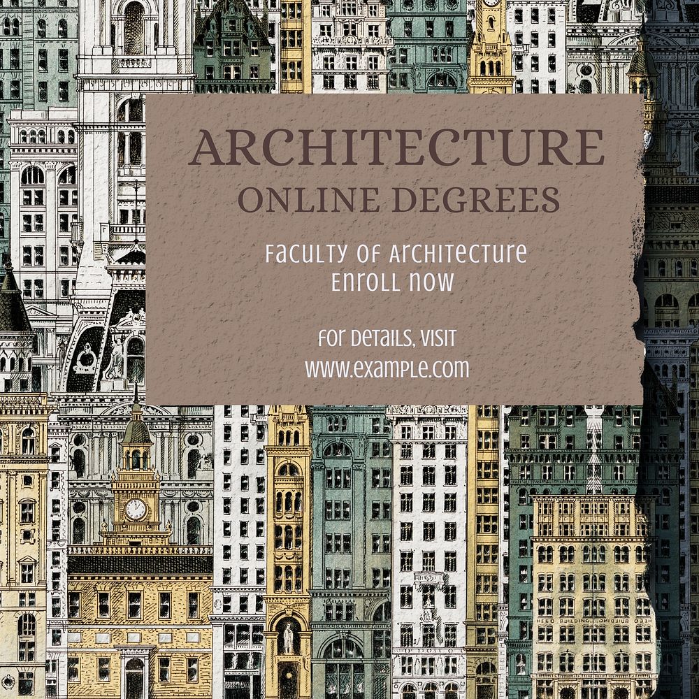 Architecture, online degrees Instagram post template