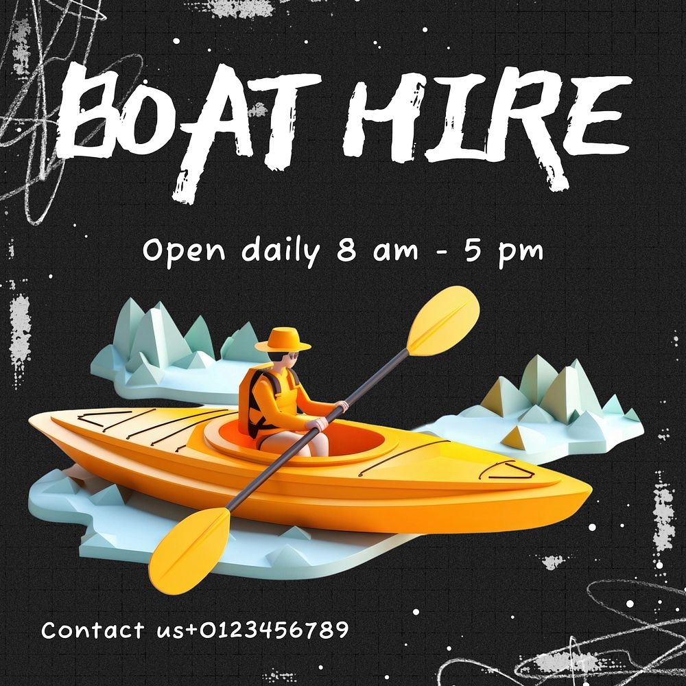 Boat hire Instagram post template