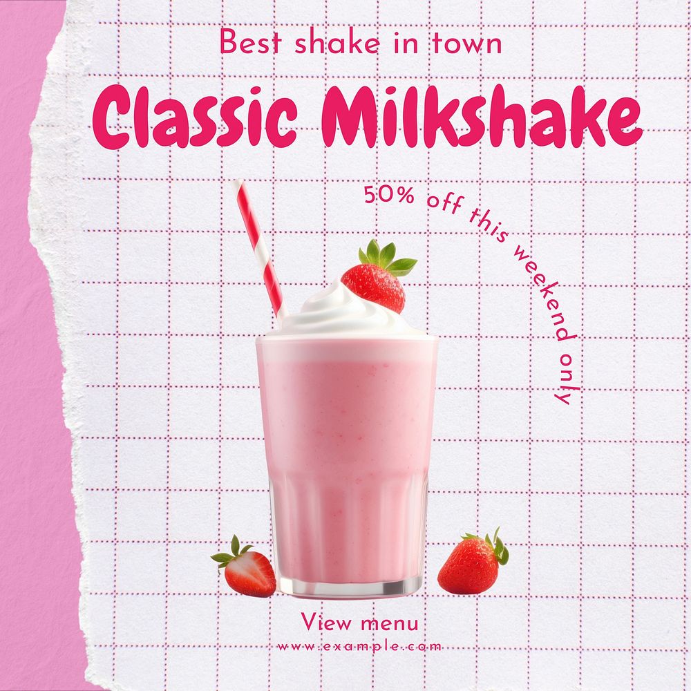 Classic milkshake Instagram post template