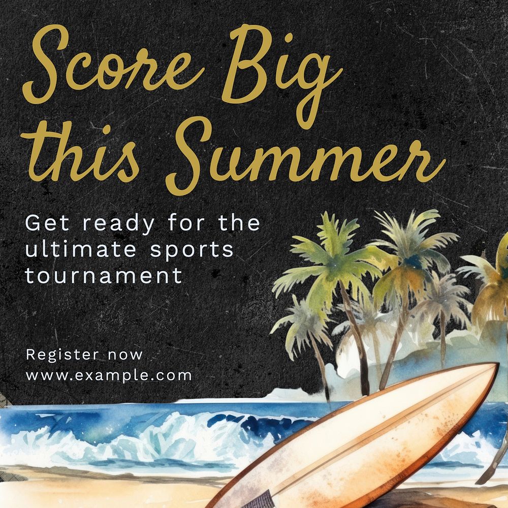 Summer sports Instagram post template