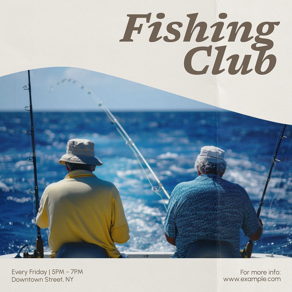 Fishing club Instagram post template