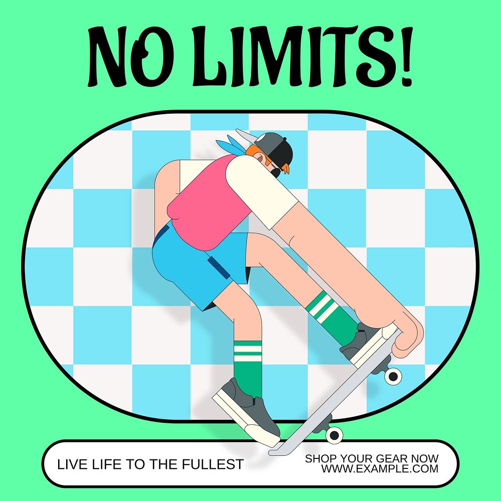 skateboard shop Instagram post template  