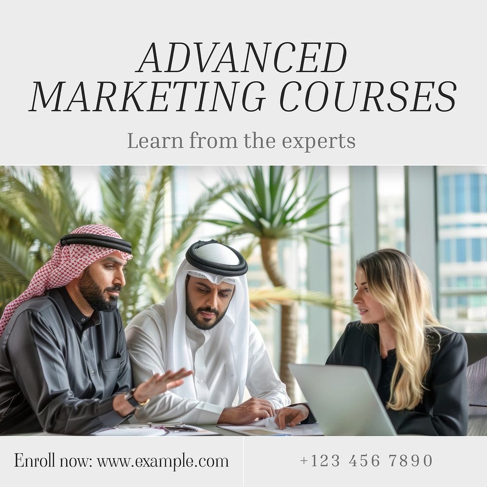 Advance marketing course Instagram post template