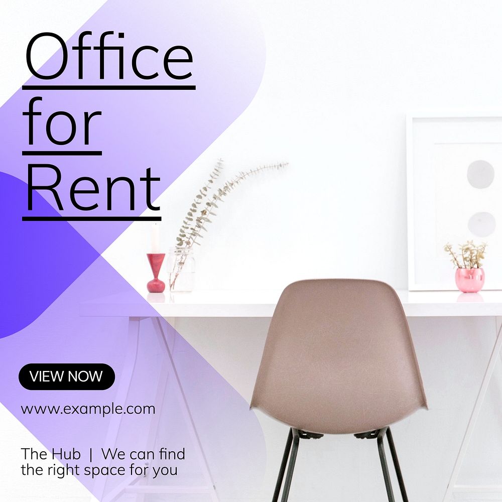 Office for rent Instagram post template