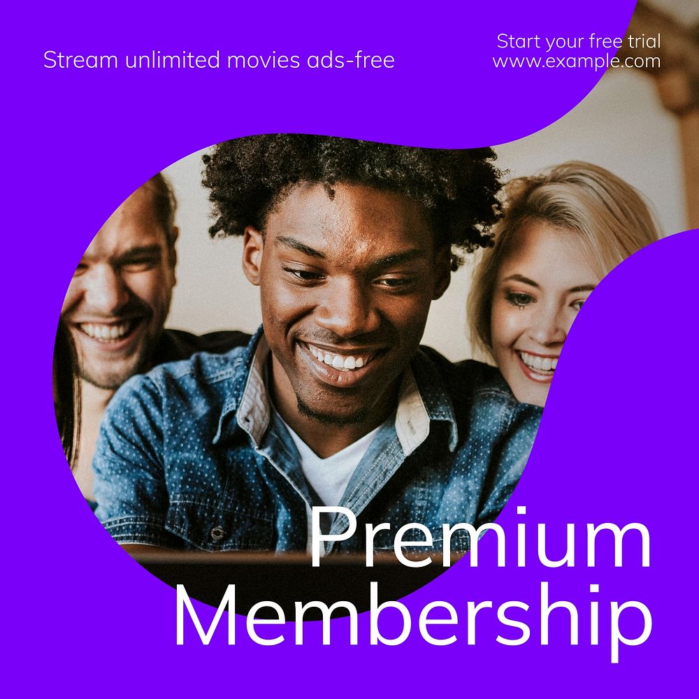 Premium membership Instagram post template  