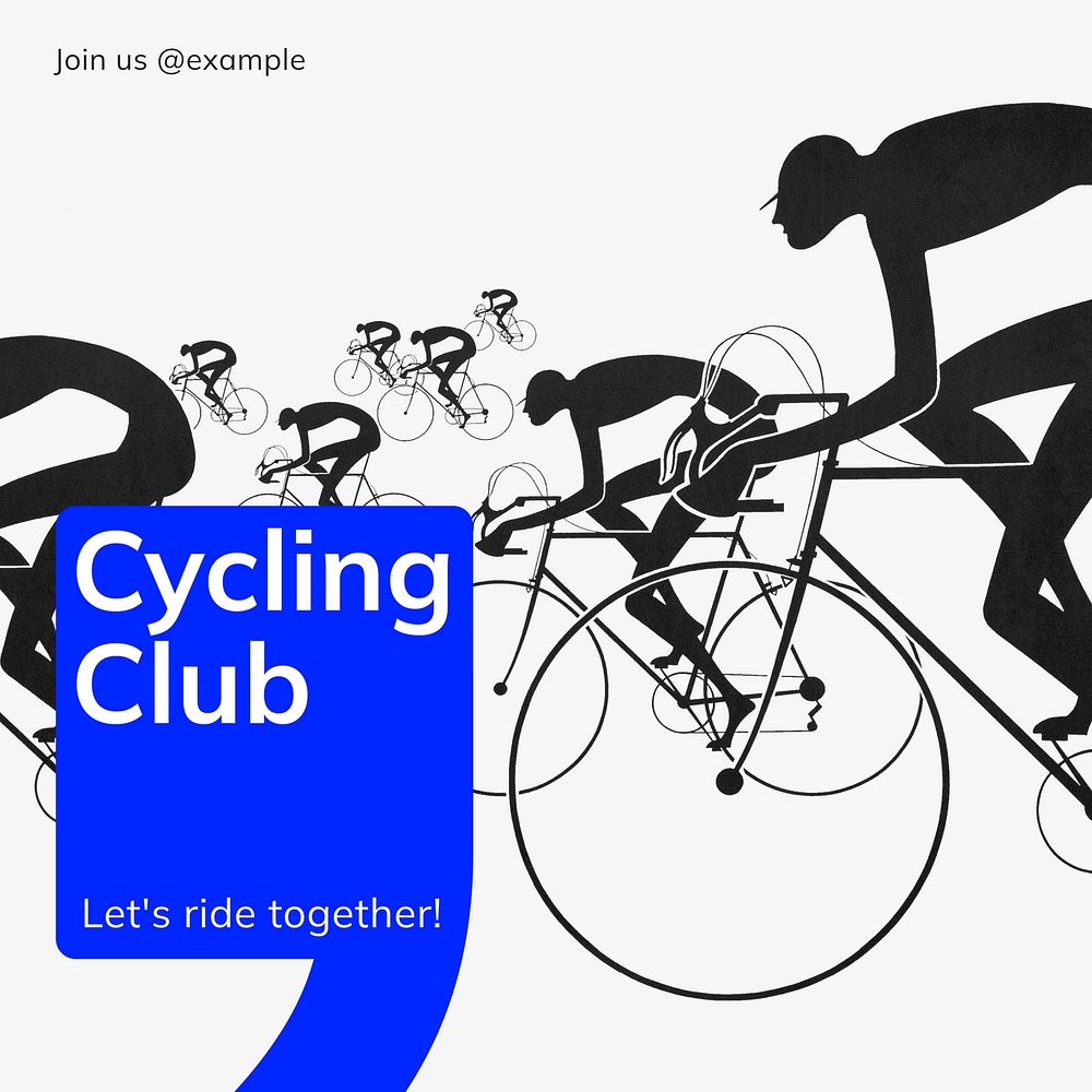 Cycling club Instagram post template  