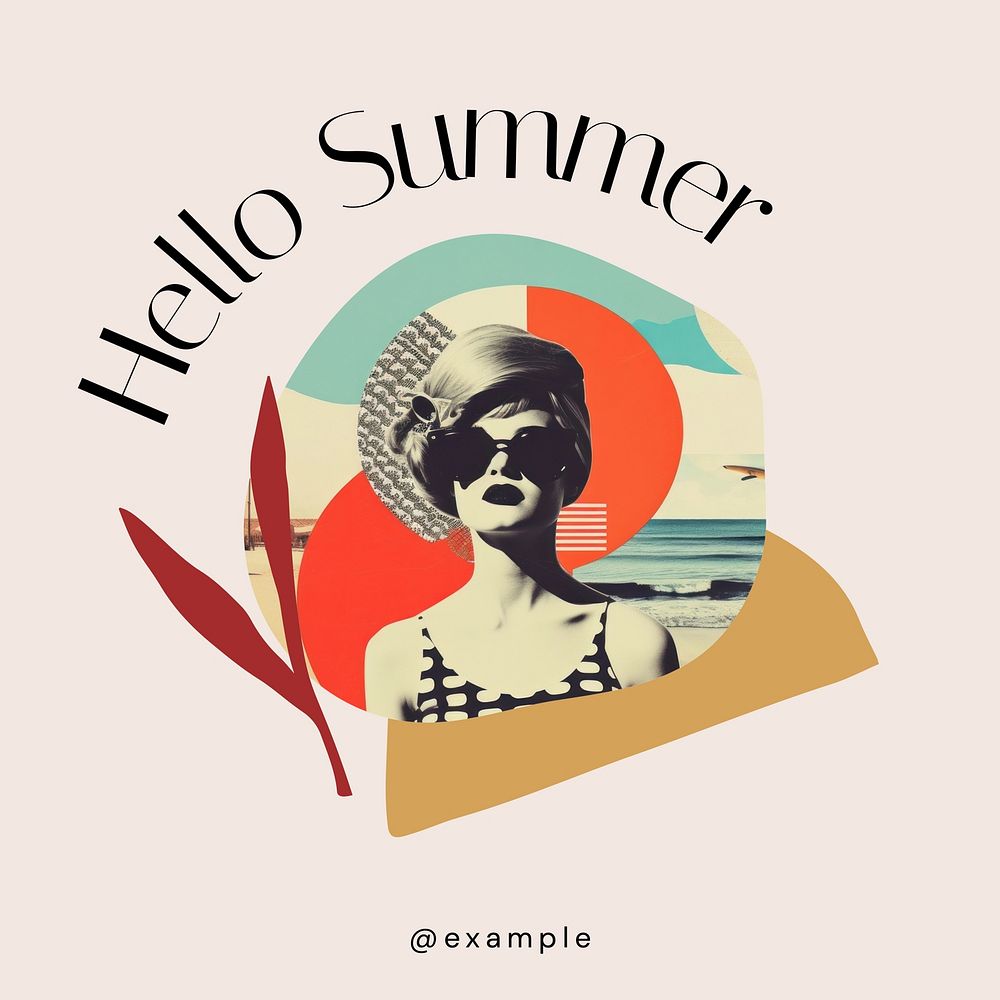 Hello summer Instagram post template