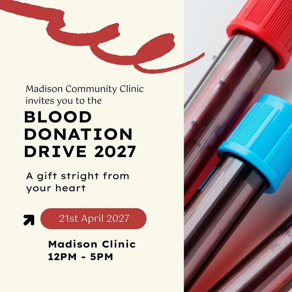 Blood donation drive Instagram post template