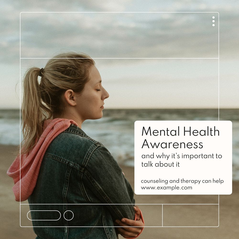 Mental health awareness Instagram post template