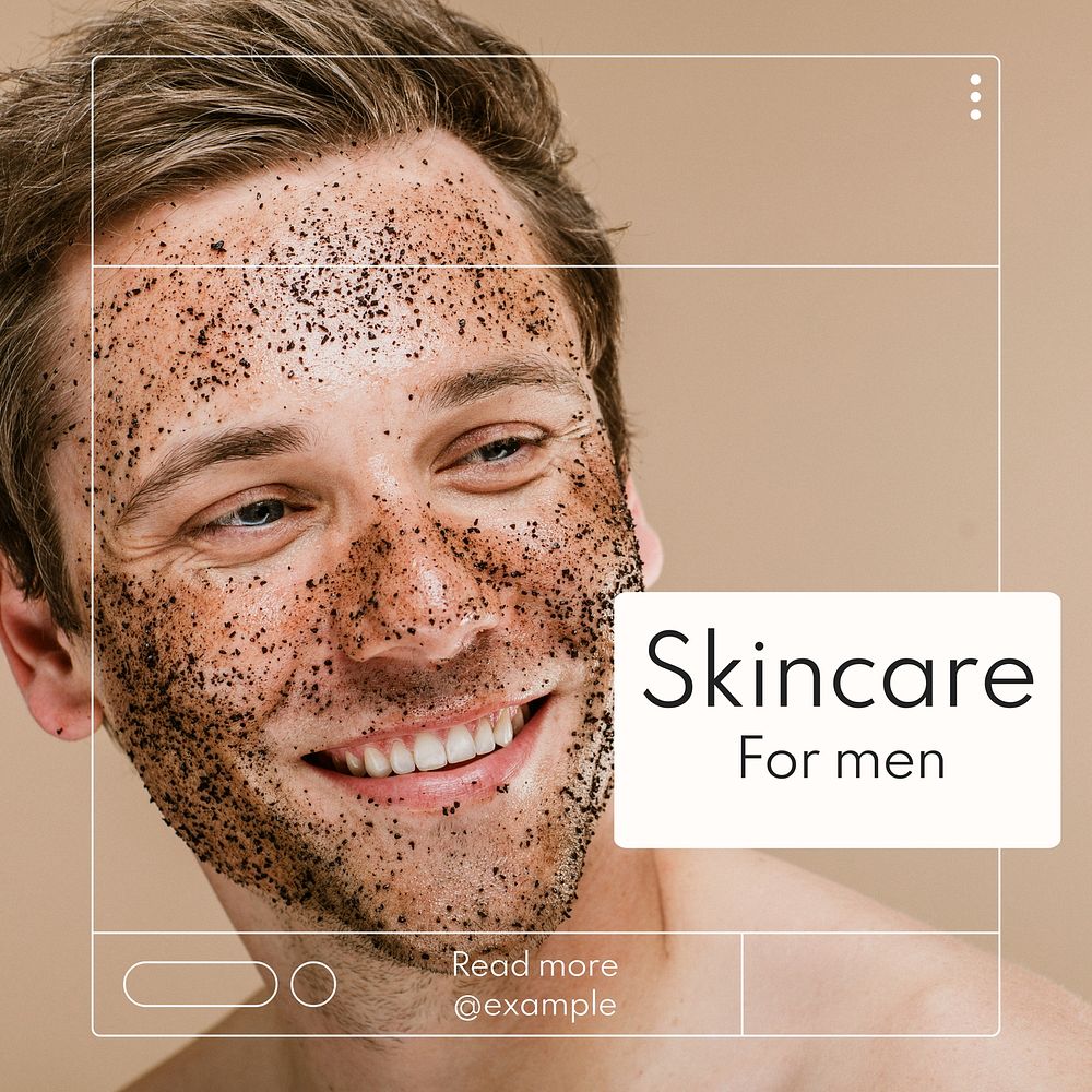 Men's skincare Instagram post template  