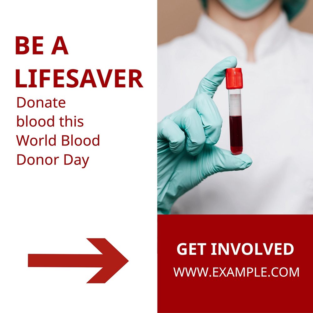 World blood donor day Instagram post template