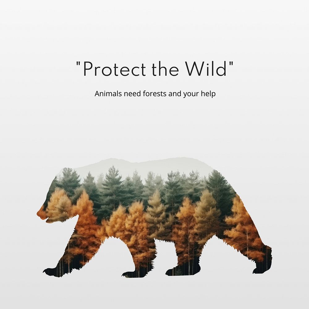 Protect the wild Instagram post template