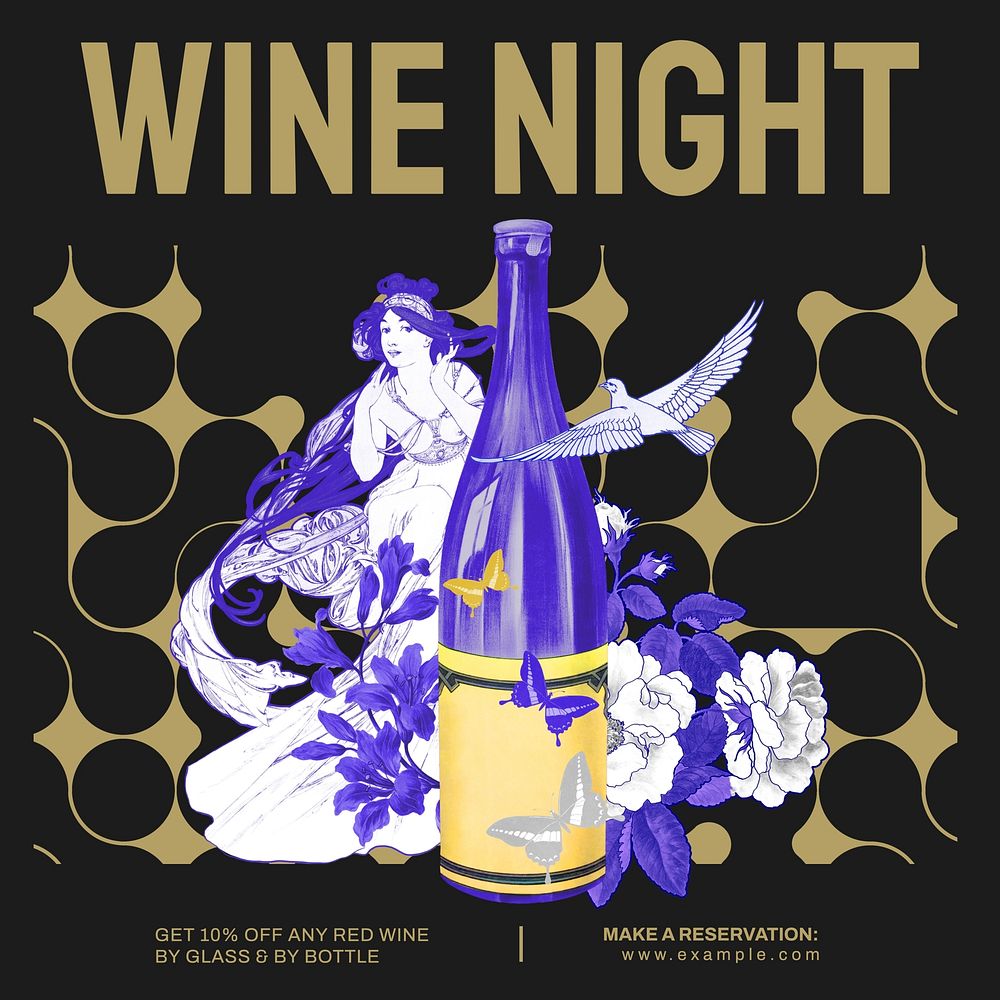 Wine night  Instagram post template