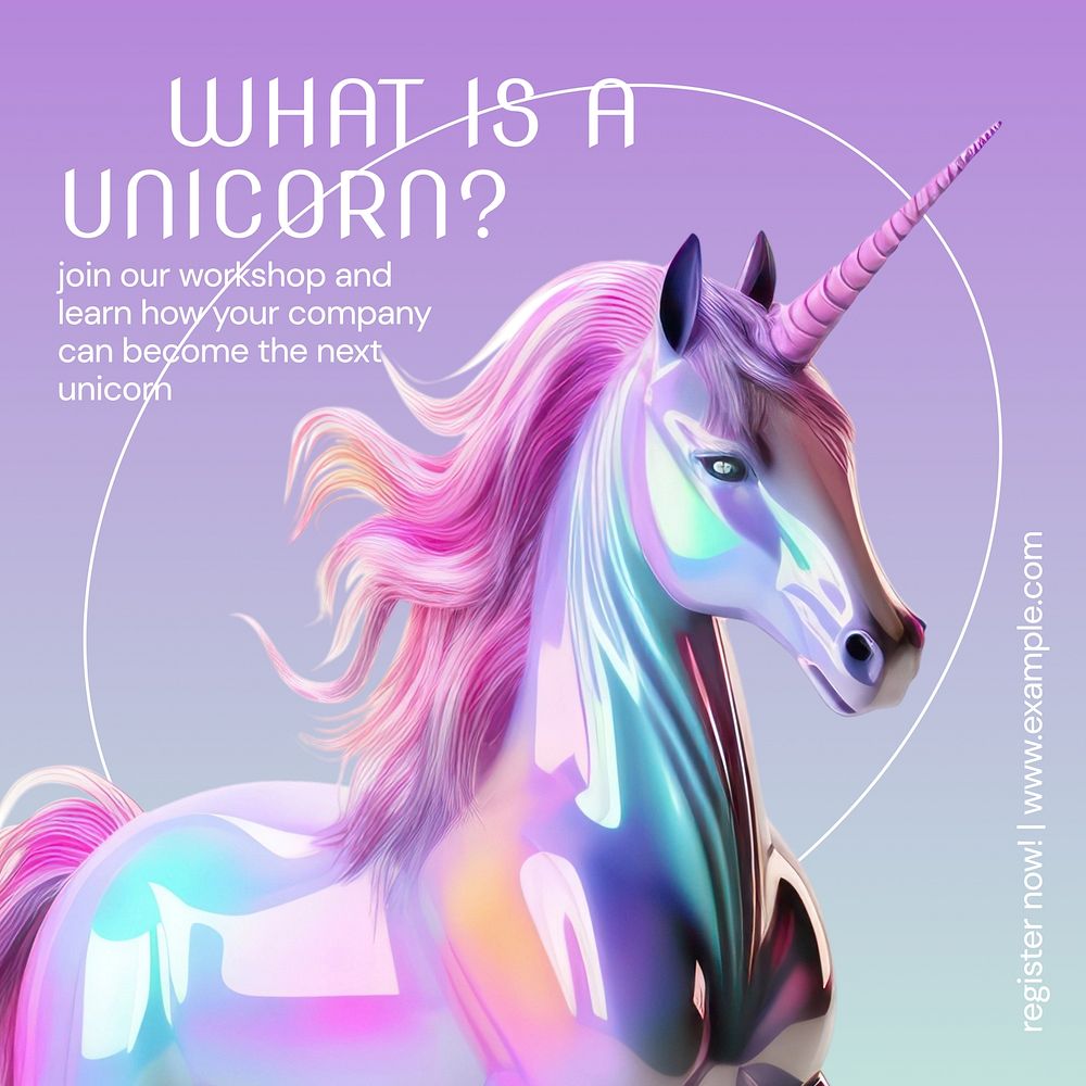 Unicorn workshop Instagram post template
